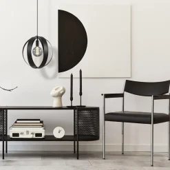Straluma Hanglamp zwart metalen ringen 40 cm><noscript><img width=