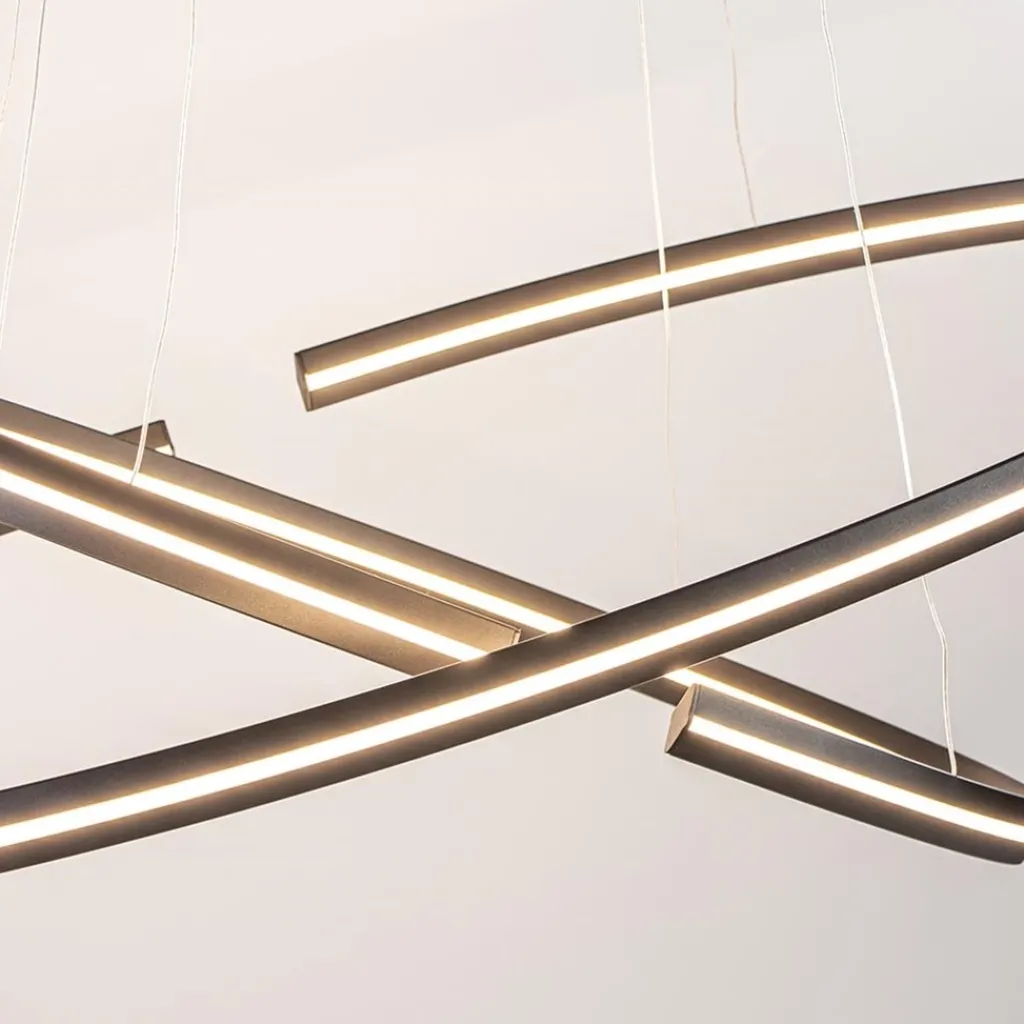 Straluma Hanglamp zwart 2x ledband ovaal> Hanglampen|Eettafellampen