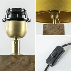 Straluma Houten lampvoet Cumani met bronzen fitting><noscript><img width=