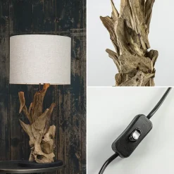 Straluma Houten lampvoet Ikal Light and Living exclusief kap><noscript><img width=