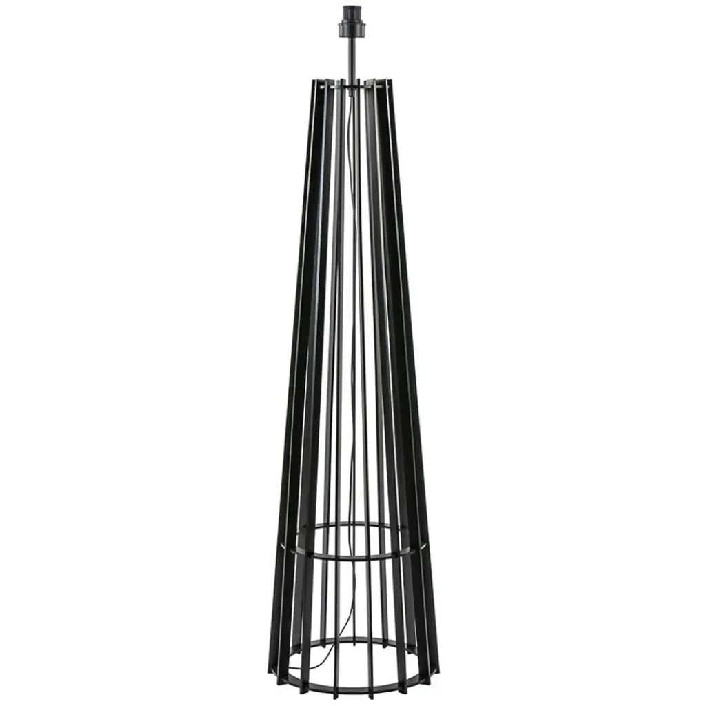 Straluma Houten lampvoet mat zwart exclusief kap> Vloerlampen|Lampenvoeten