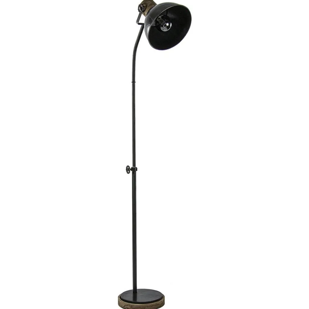 Straluma Industrieel landelijke vloerlamp Jody zink met hout> Vloerlampen|Light and Living