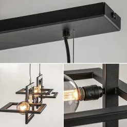 Straluma Industriële hanglamp mat zwart metalen frame><noscript><img width=