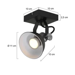 Straluma Industriële plafond/wandspot zwart inclusief LED><noscript><img width=