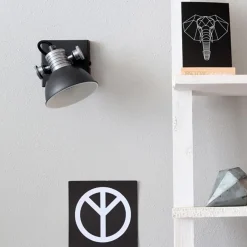 Straluma Industriële plafond/wandspot zwart inclusief LED><noscript><img width=