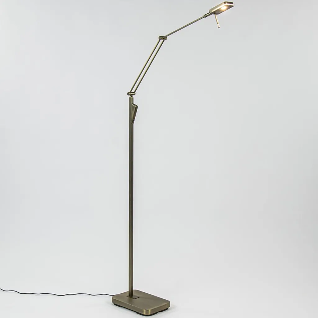 Straluma Klassieke leeslamp met dimbaar LED donker brons> Vloerlampen|Leeslampen