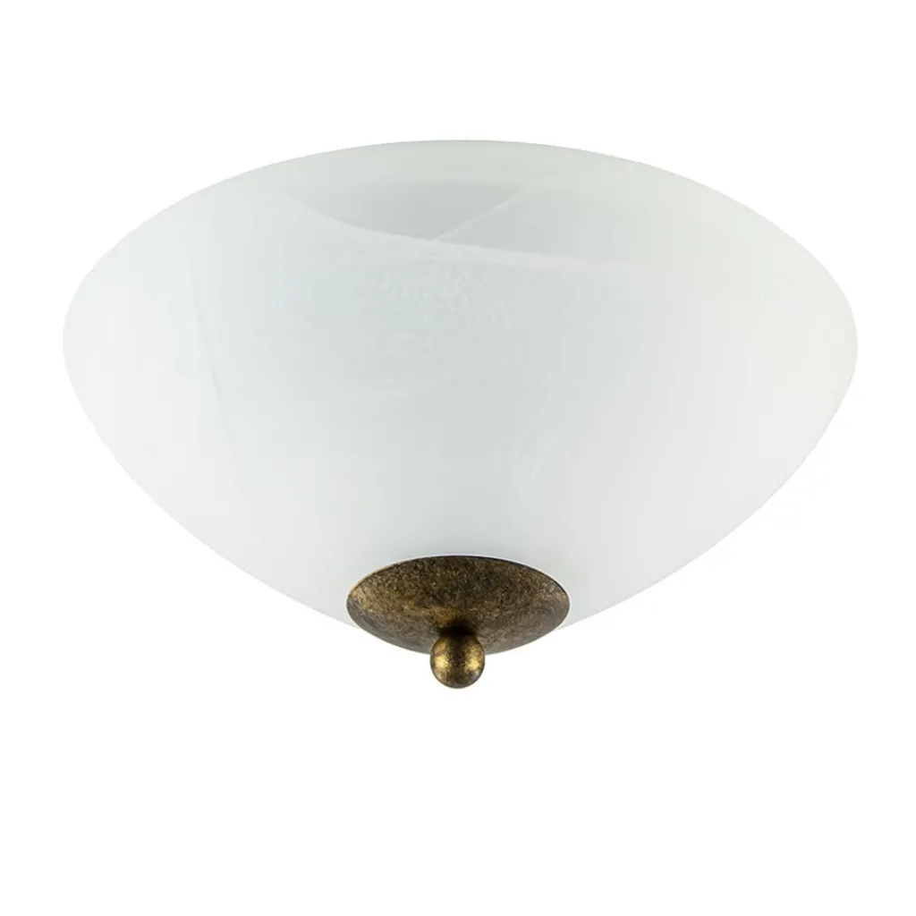 Straluma Klassieke plafondlamp gevlamd glas met brons 30 cm> Plafonnières|Keukenverlichting