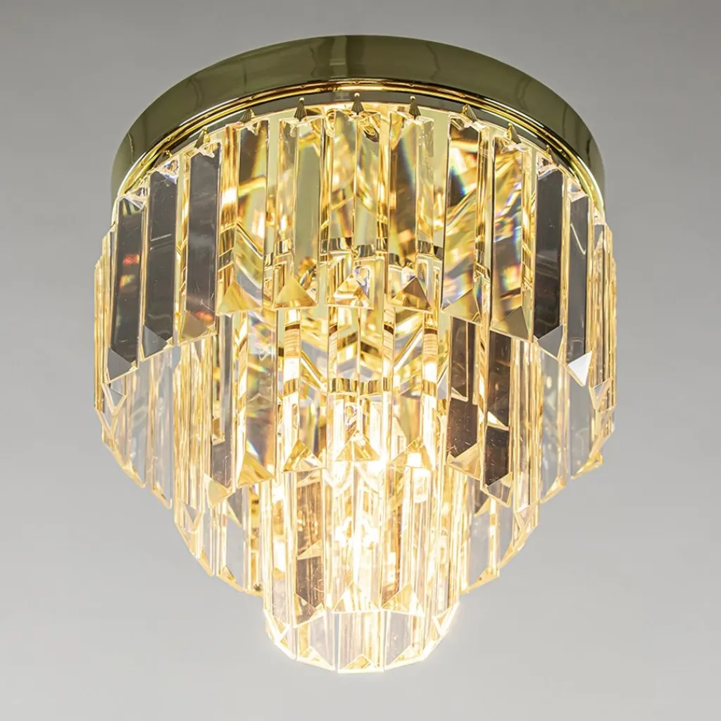 Straluma Klassieke plafondlamp goud met helder glas> Plafondlampen|Klassieke Verlichting