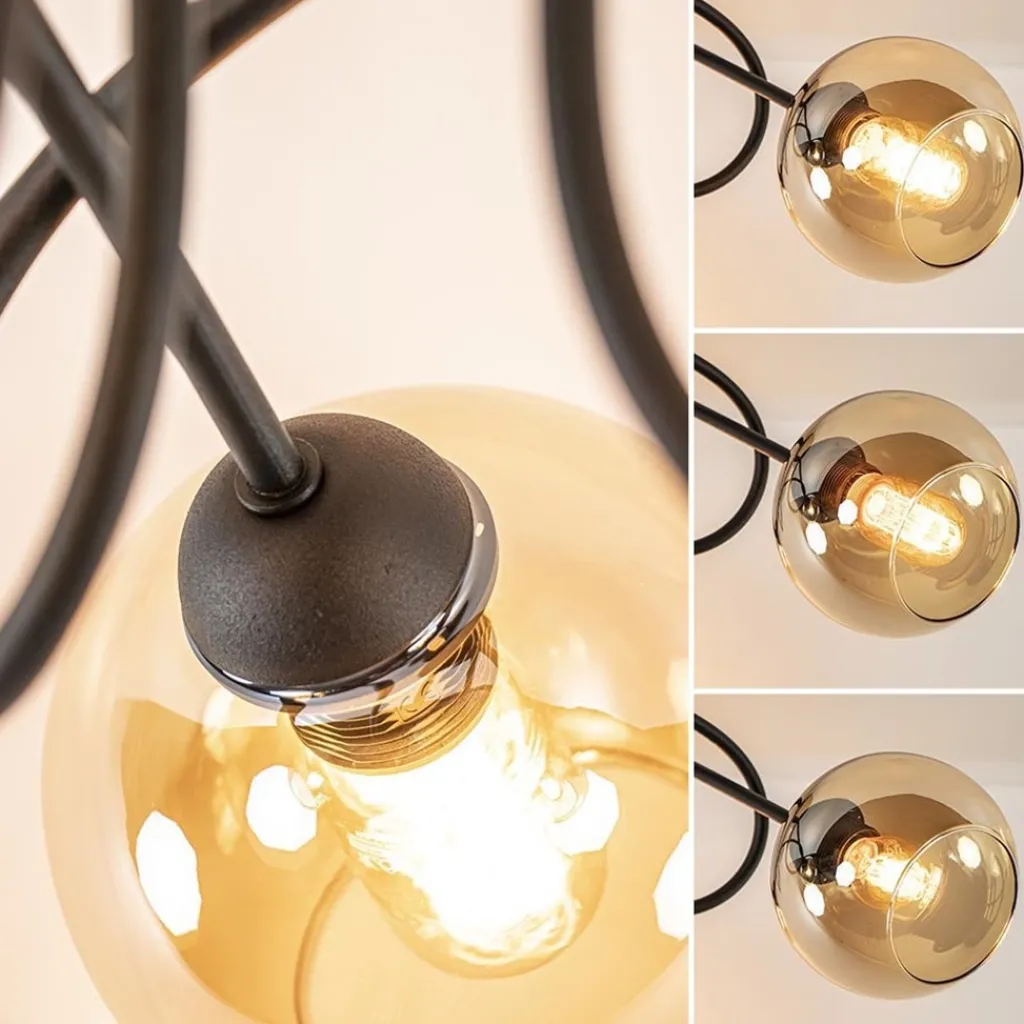 Straluma Klassieke plafondlamp 3-lichts met amber glas> Woonkamerlampen|Slaapkamerlampen