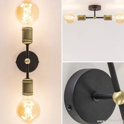 Straluma Klassieke wandlamp zwart-antiek brons><noscript><img width=