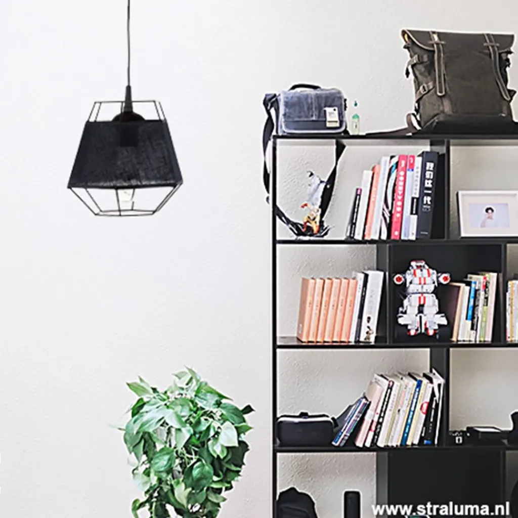 Straluma Kleine hanglamp draad zwart met stof> Draadlampen|Pendel Lampen