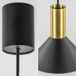 Straluma Kleine hanglamp driehoek zwart met brons><noscript><img width=