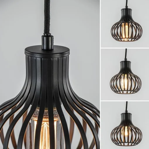 Straluma Kleine hanglamp onion mat zwart> Draadlampen|Pendel Lampen