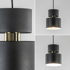 Straluma Kleine hanglamp zwart met goud accent><noscript><img width=