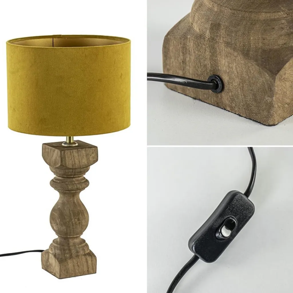 Straluma Kleine lampvoet Cumani hout light and Living> Lampenvoeten|Light and Living