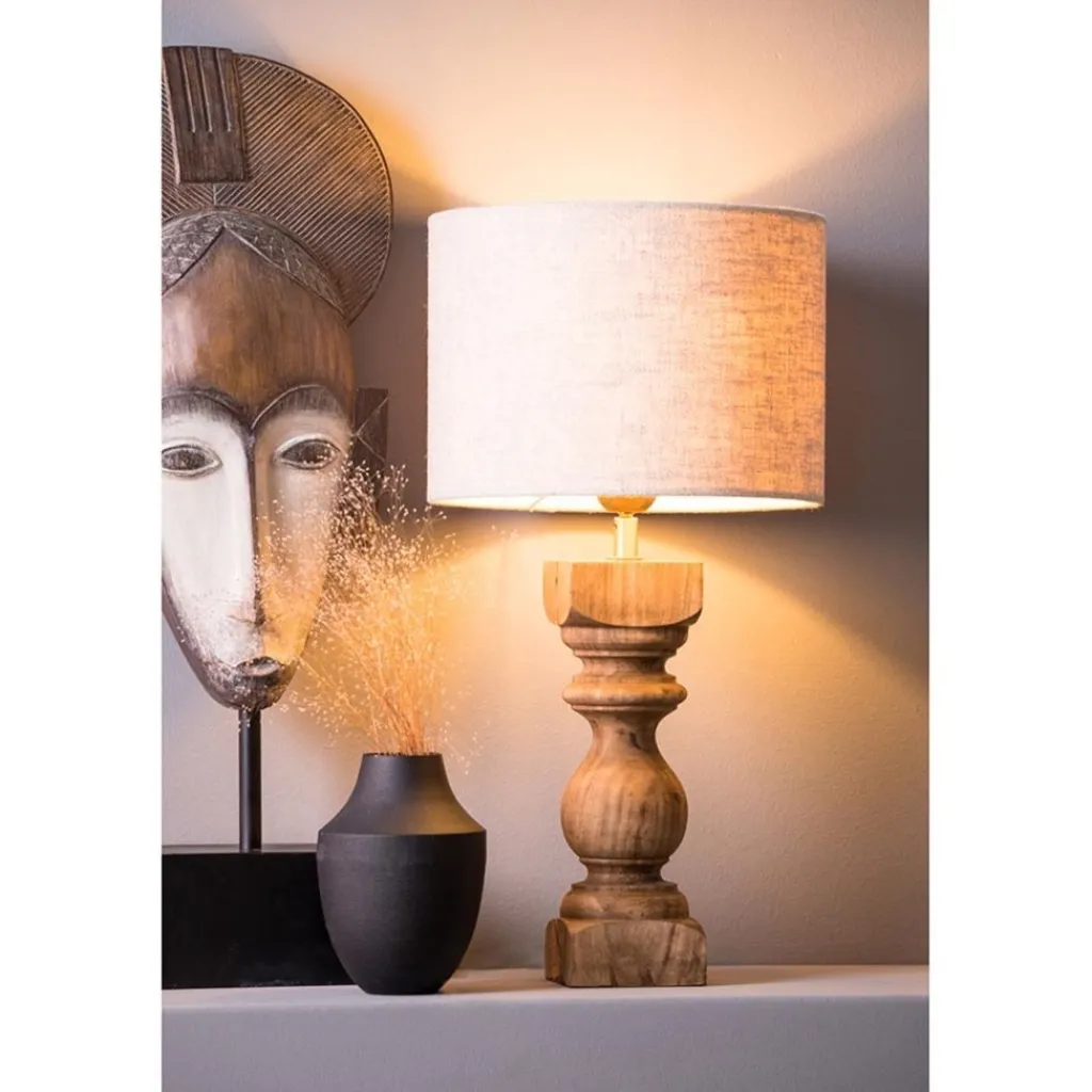 Straluma Kleine lampvoet Cumani hout light and Living> Lampenvoeten|Light and Living