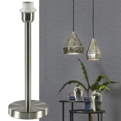 Straluma Kleine lampvoet Houston nikkel exclusief kap><noscript><img width=
