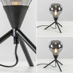 Straluma Kleine tafellamp driepoot met titanium glas><noscript><img width=