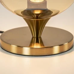 Straluma Kleine tafellamp goud met amber kleurig glas><noscript><img width=