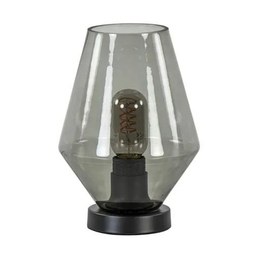 Straluma Kleine tafellamp zwart met smoke glas> Tafellampen|Klassieke Verlichting