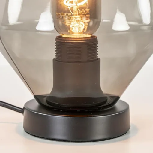 Straluma Kleine tafellamp zwart met smoke glas> Tafellampen|Klassieke Verlichting