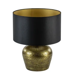 Straluma Lampenkap zwart/goud cilinder met gouden binnenzijde, hoogte 20cm, Ø 35cm, warm omgeslagen><noscript><img width=