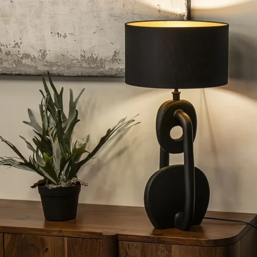 Straluma Lampvoet Cepos Light and Living mat zwart> Tafellampen|Lampenvoeten