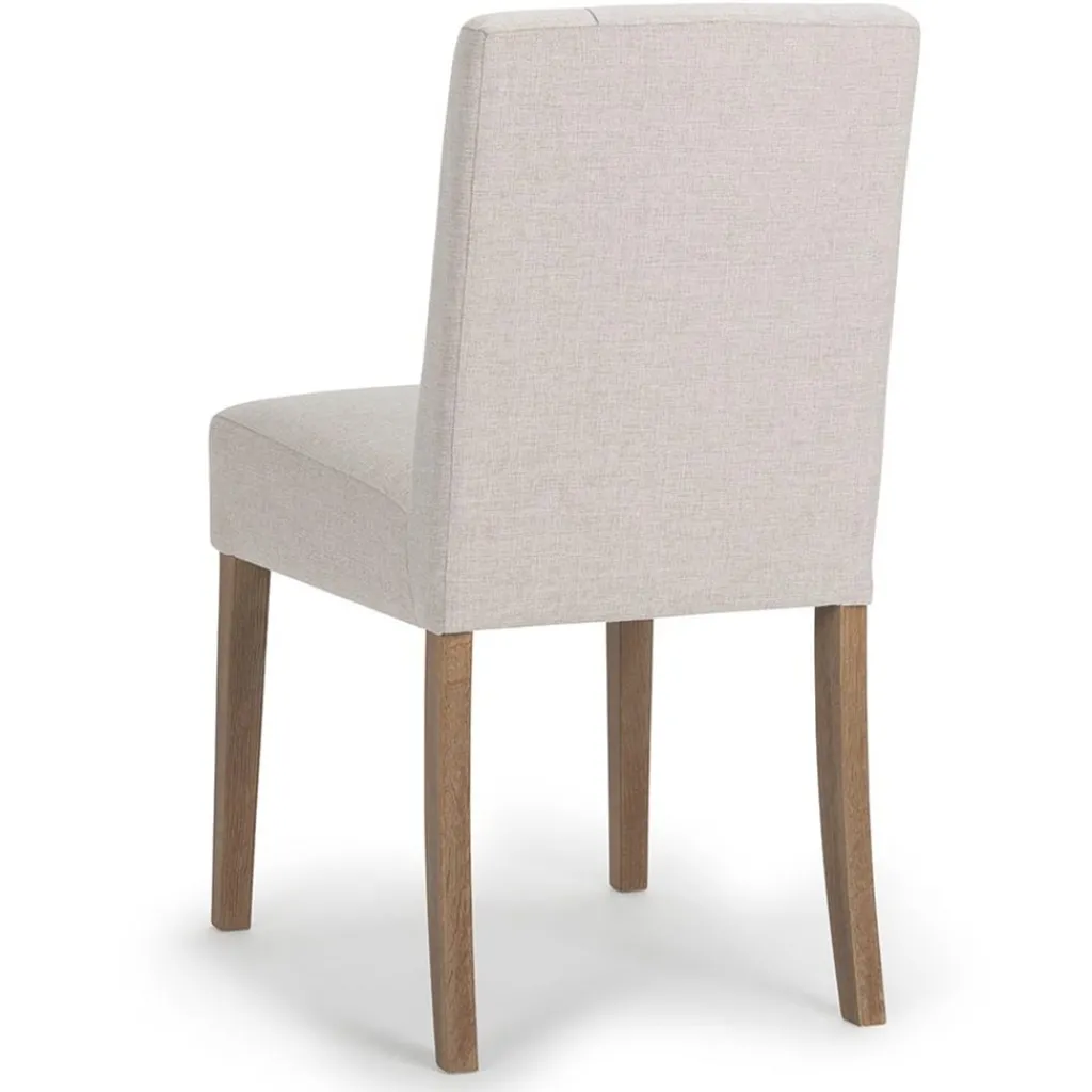 Straluma Landelijke eetkamerstoel stof met eiken pootjes> Eetkamerstoelen