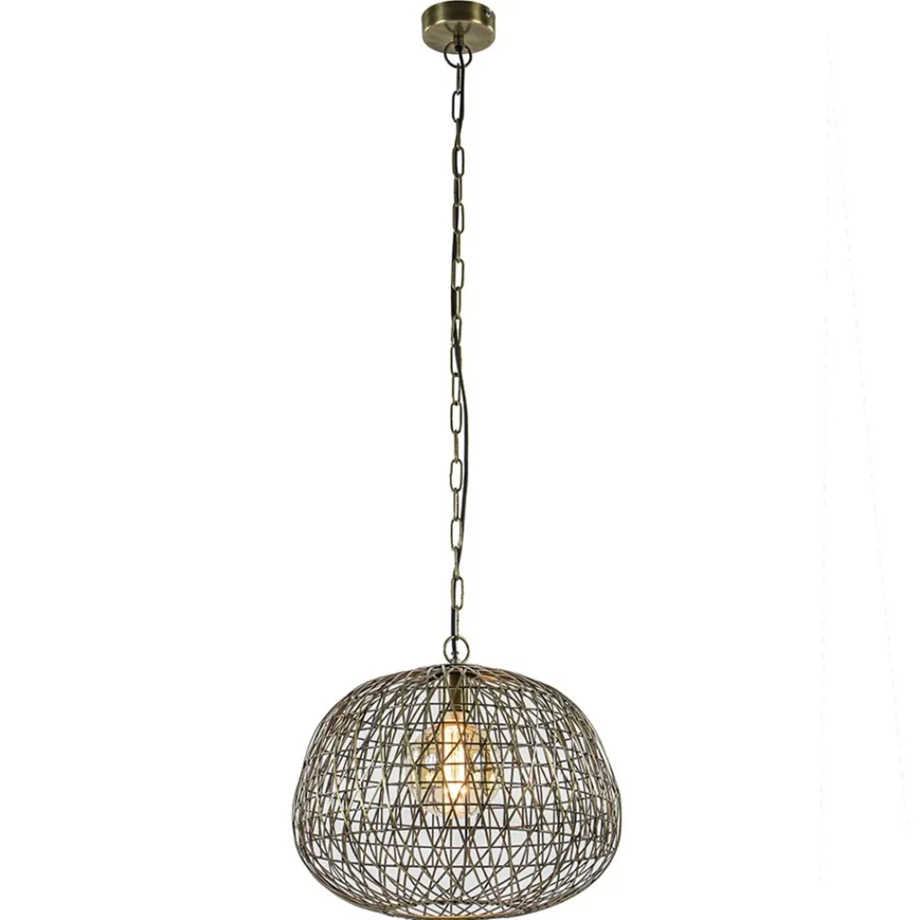 Straluma Landelijke hanglamp Alwina antiek brons L&L> Light and Living|Slaapkamerlampen