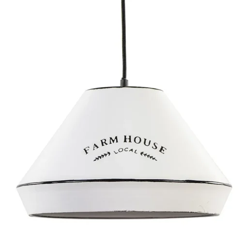 Straluma Landelijke hanglamp farm house wit met zwart Ø32 cm> Tienerkamerlampen|Slaapkamerlampen