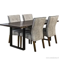 Straluma Landelijke stoel grijs met zwarte bies></noscript> Eetkamerstoelen