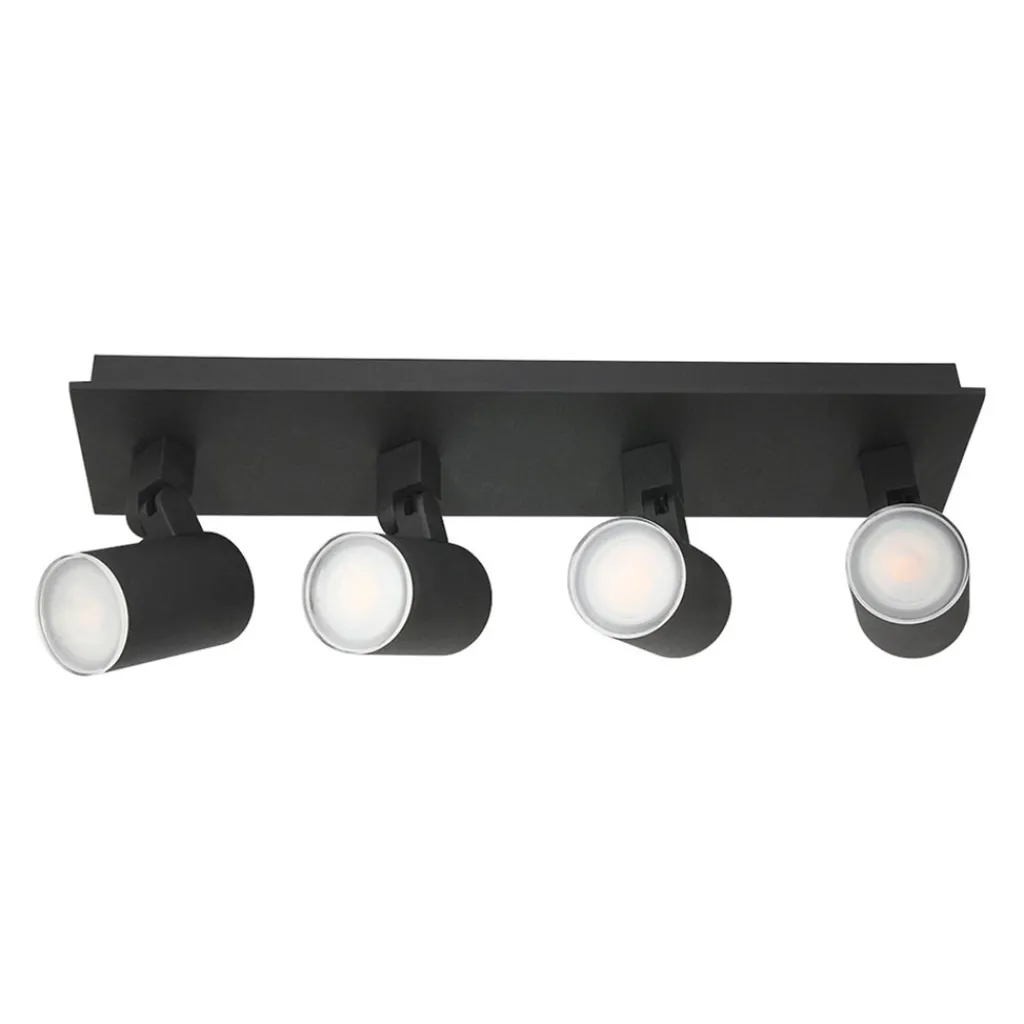 Straluma Langwerpige LED opbouwspot zwart 4-lichts> Plafondlampen|Opbouwspots
