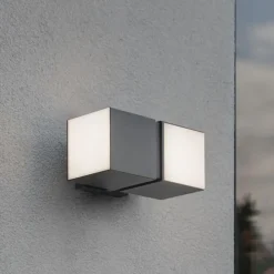 Straluma LED buitenlamp dubbele kubus draaibaar grijs IP54></noscript> Wandlampen|Buitenlampen
