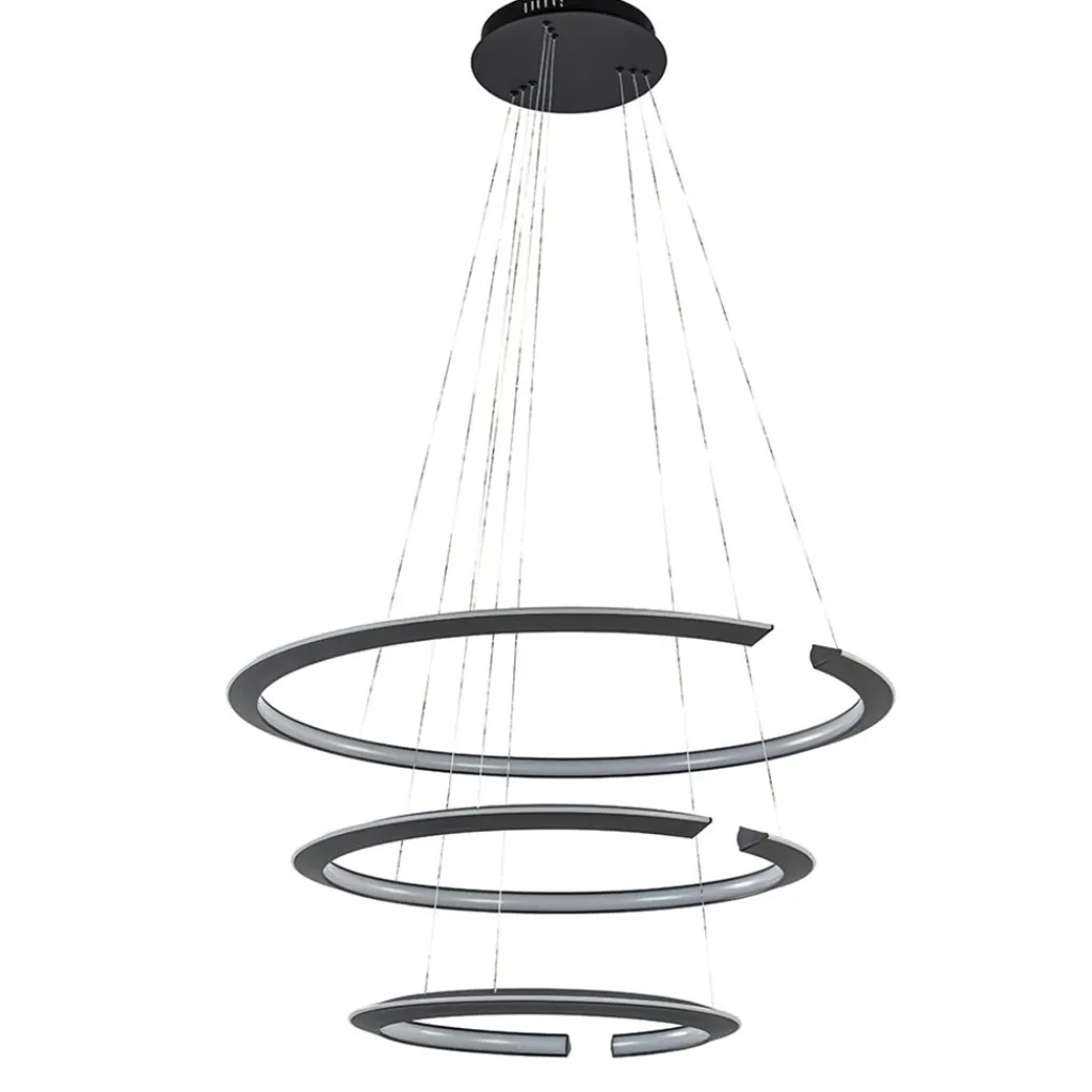 Straluma LED hanglamp ringen mat zwart> Hanglampen|Eettafellampen