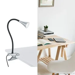 Straluma LED klemlamp/klemspot zwart met zilver><noscript><img width=