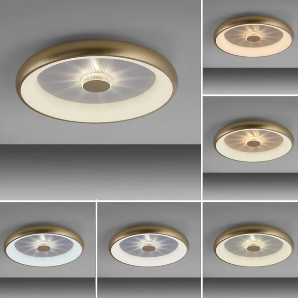 Straluma LED plafondlamp goud met kristaleffect> Plafondlampen|Woonkamerlampen