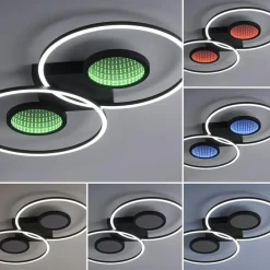Straluma LED plafondlamp zwart ringen met RGB en memory><noscript><img width=