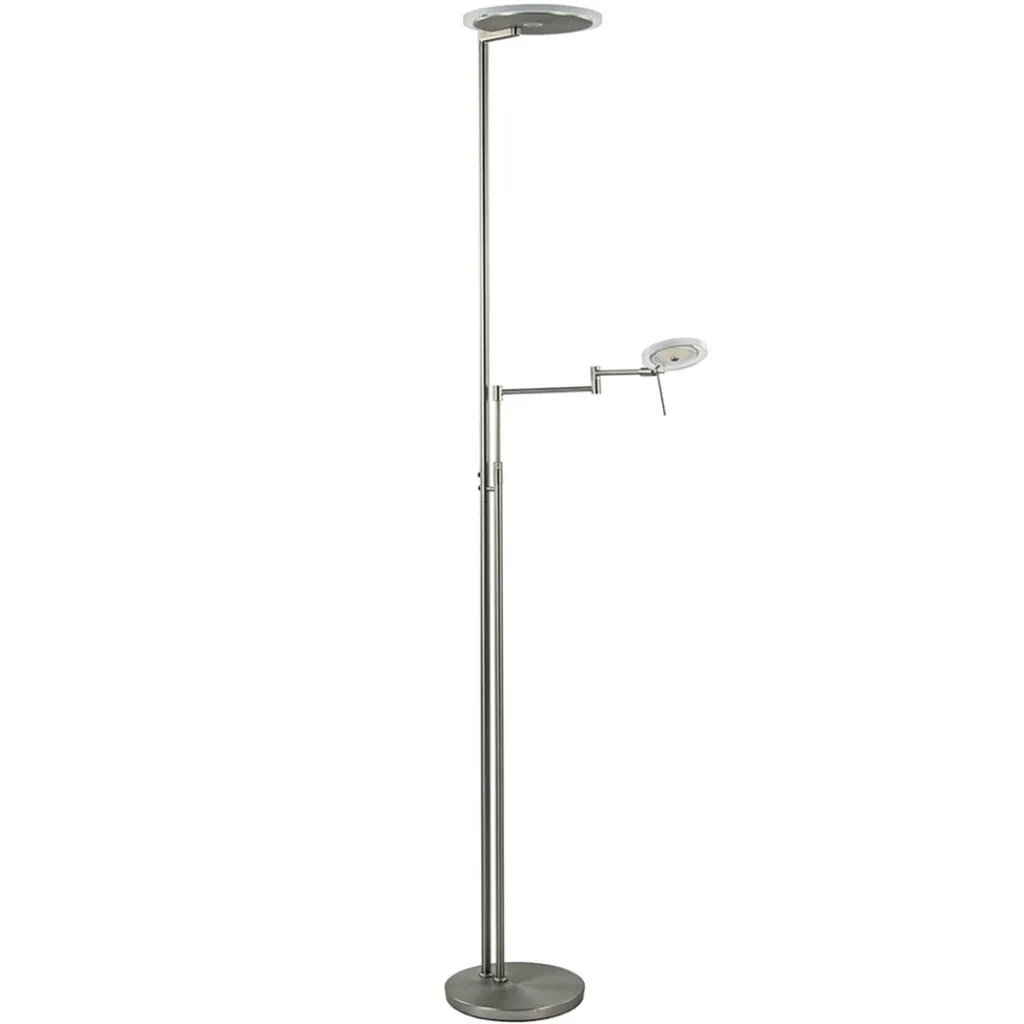 Straluma LED vloerlamp staal met uplighter en helder glas> Vloerlampen|Leeslampen