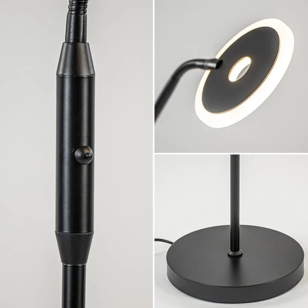 Straluma LED vloer/leeslamp mat zwart metaal verstelbaar> Vloerlampen|Leeslampen