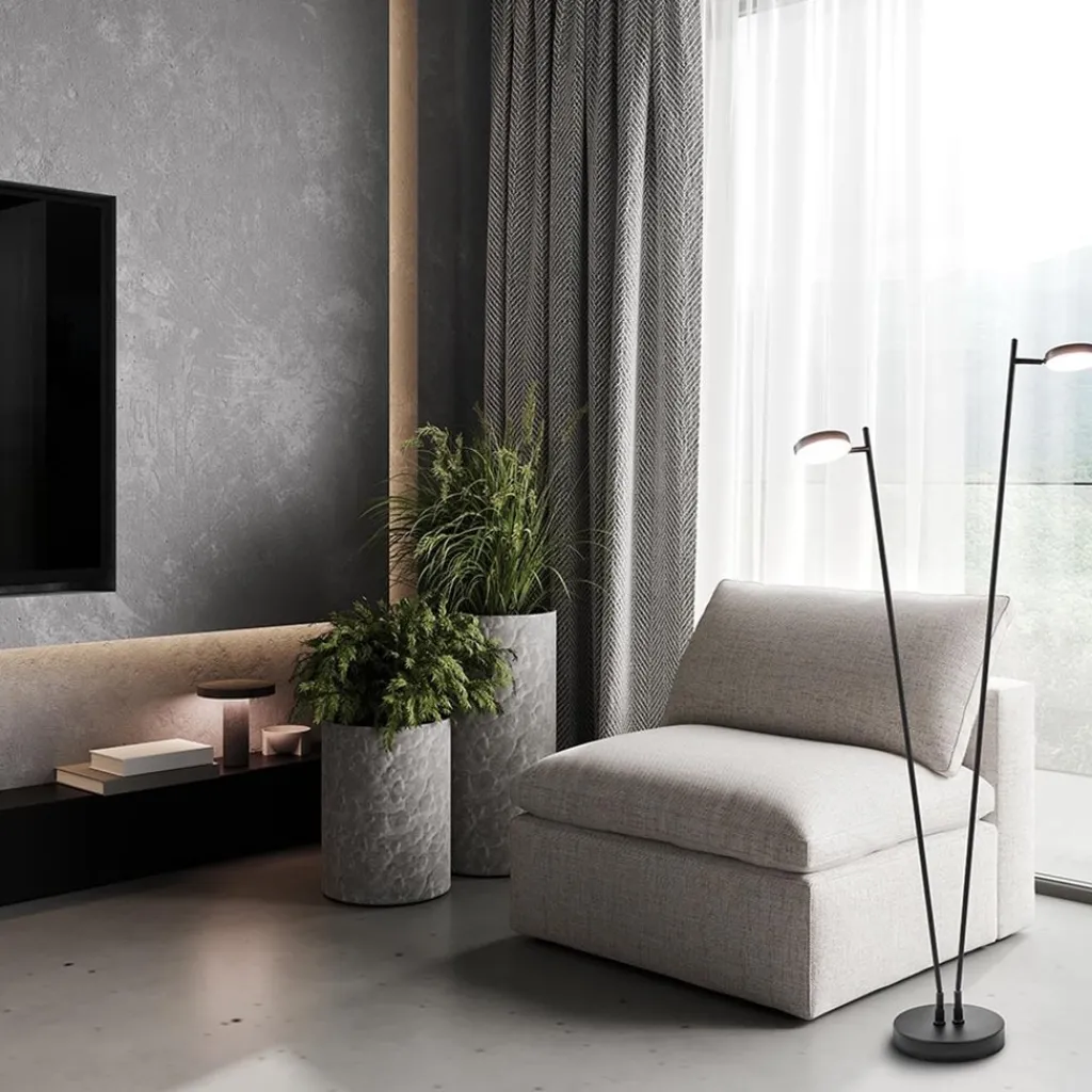 Straluma 2-Lichts design vloerlamp LED op batterij dimbaar> Vloerlampen|Leeslampen
