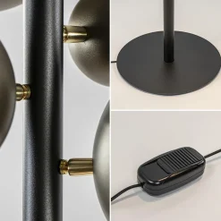 Straluma 3-Lichts design vloerlamp zwart met platinum bollen><noscript><img width=