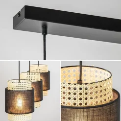 Straluma 3-Lichts eettafelhanglamp webbing met zwart><noscript><img width=