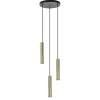 Straluma 3-Lichts hanglamp cilinders mat zwart met goud rond> Eettafellampen|Eetkamerverlichting
