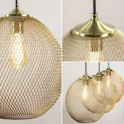 Straluma 3-Lichts hanglamp Moroc goud Light and Living></noscript> Eettafellampen|Light and Living
