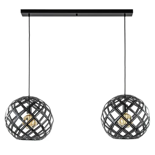 Straluma 2-Lichts hanglamp Scandinavisch/landelijk mat zwart> Eettafellampen|Keukenverlichting