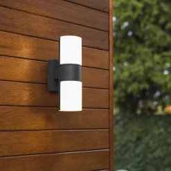 Straluma 2-Lichts LED buitenlamp verstelbaar zwart aluminium><noscript><img width=