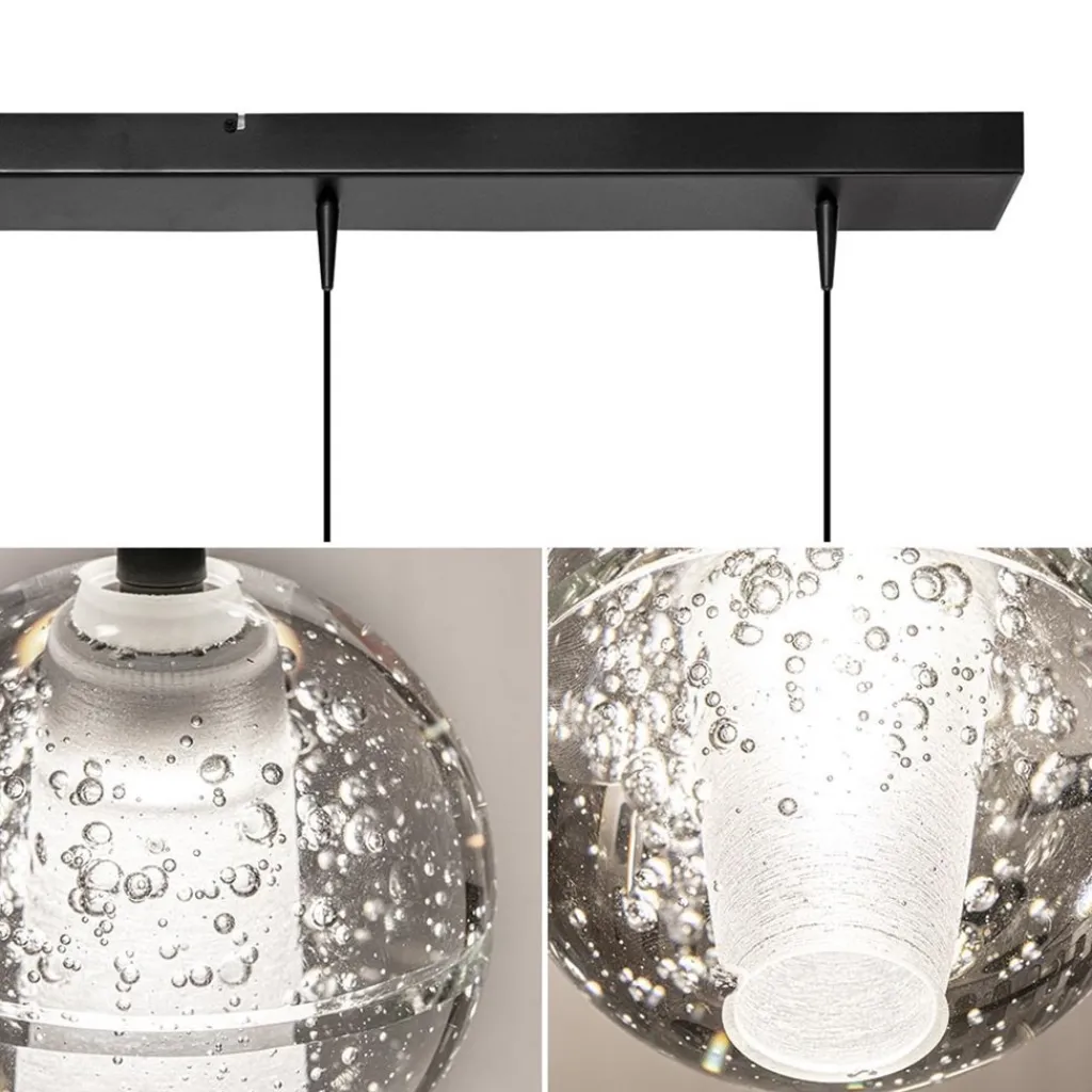 Straluma 5-Lichts LED eettafelhanglamp helder glazen bollen> Hanglampen|Eettafellampen
