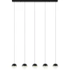 Straluma 5-Lichts LED hanglamp zwart met diamant zand 3-standen dimbaar> Hanglampen|Eettafellampen