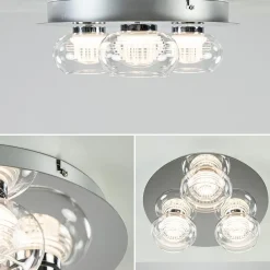 Straluma 3-Lichts LED plafondlamp chroom met helder glas><noscript><img width=