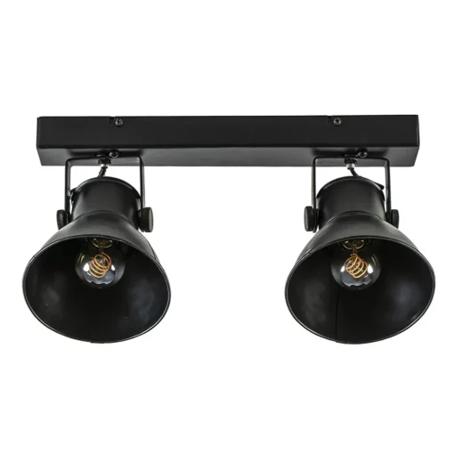 Straluma 2-Lichts metalen plafondlamp Eliano mat zwart> Light and Living|Keukenverlichting